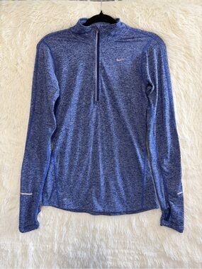 Nike Womens Running Dri-Fit 1/2 Zip Top Size XS Blue Hiking Sporty Gorpcore